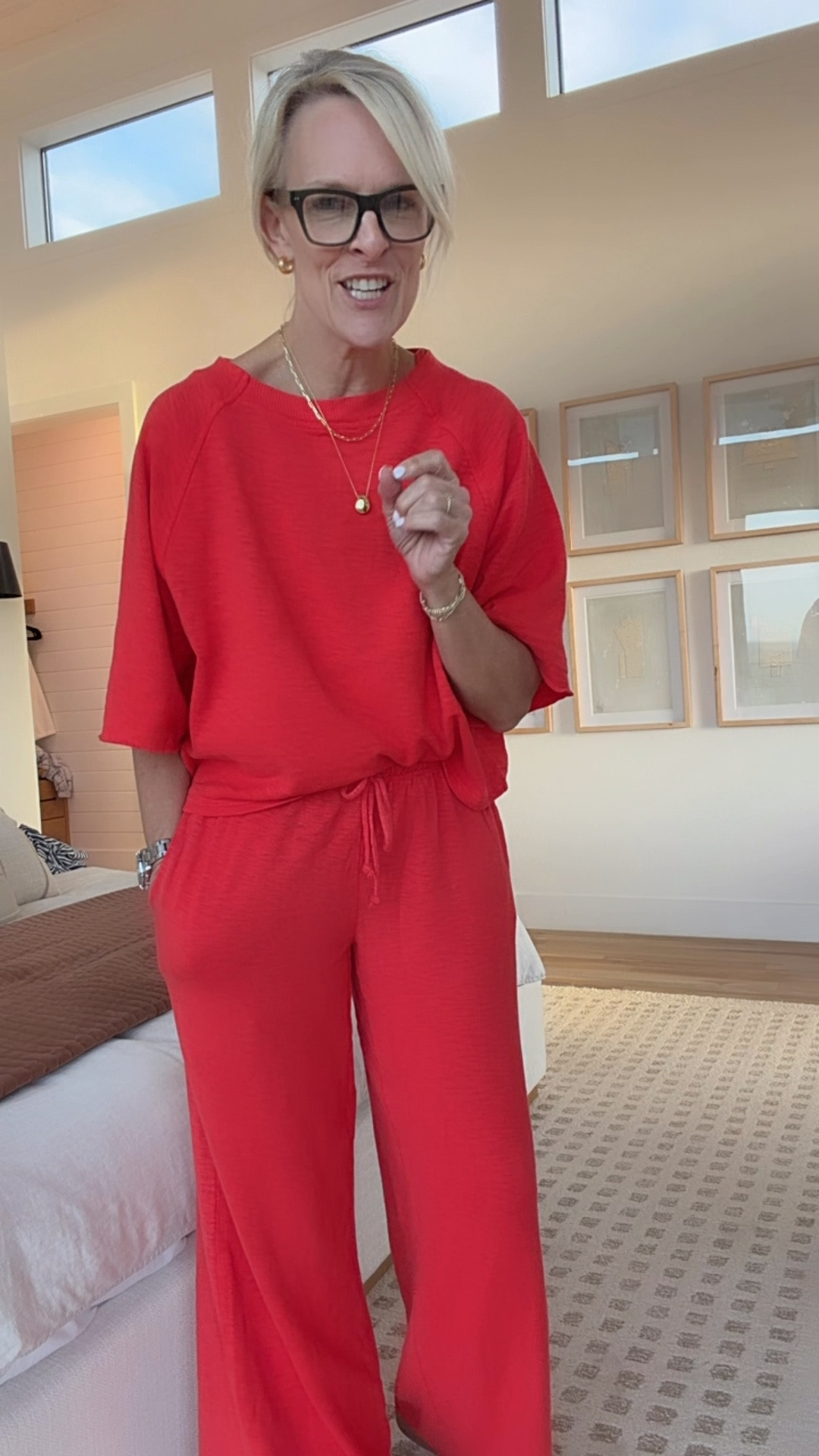 New arrivals from aerie. 
Come in a few colors, I sized down one size in the top and bottom.
The top is on sale the bottoms I don’t believe are on sale at the moment, they have pockets ￼

#LTKdayinmylife #LTKootd #LTKOver40