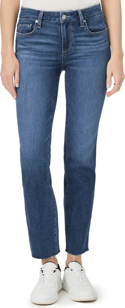 Amber Raw Hem Mid Rise Straight Leg Jeans | Nordstrom