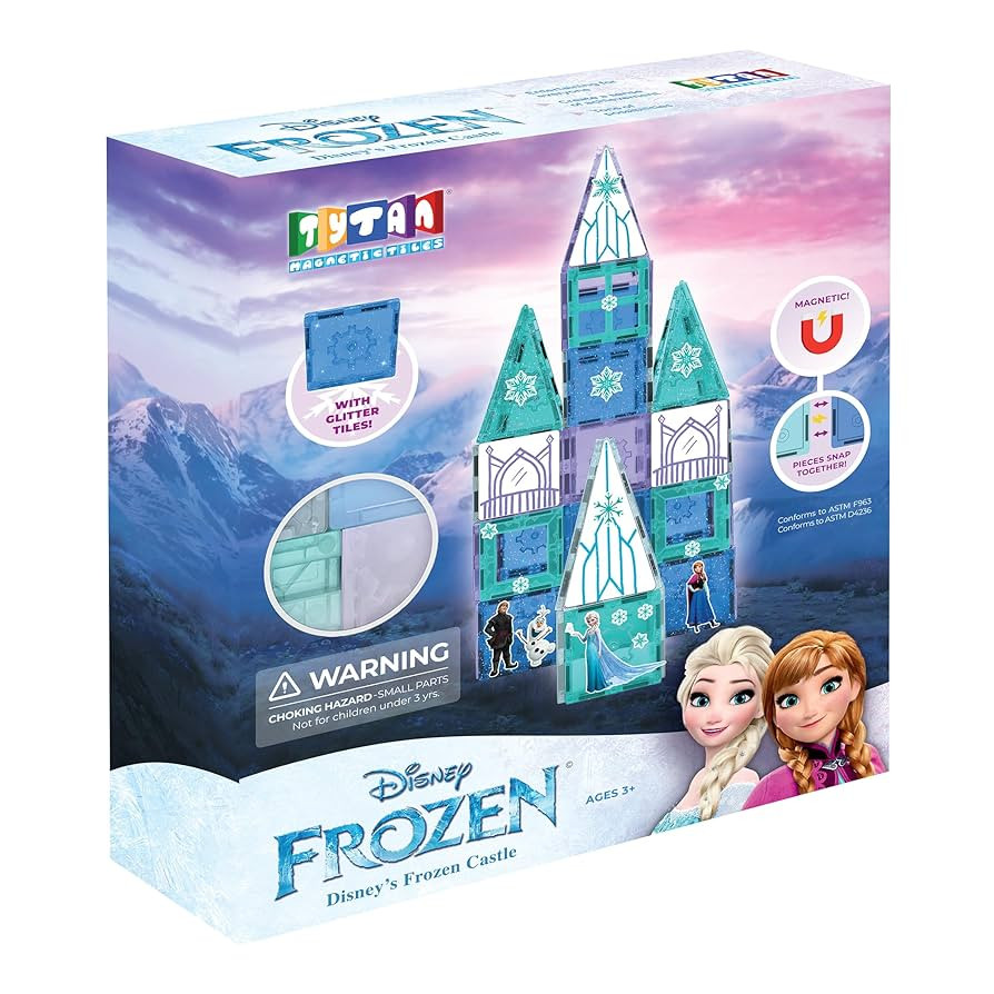 Official Disney Frozen Magnetic Tile Castle – 68-Piece STEAM Set with Glitter Tiles, Reusable S... | Amazon (US)