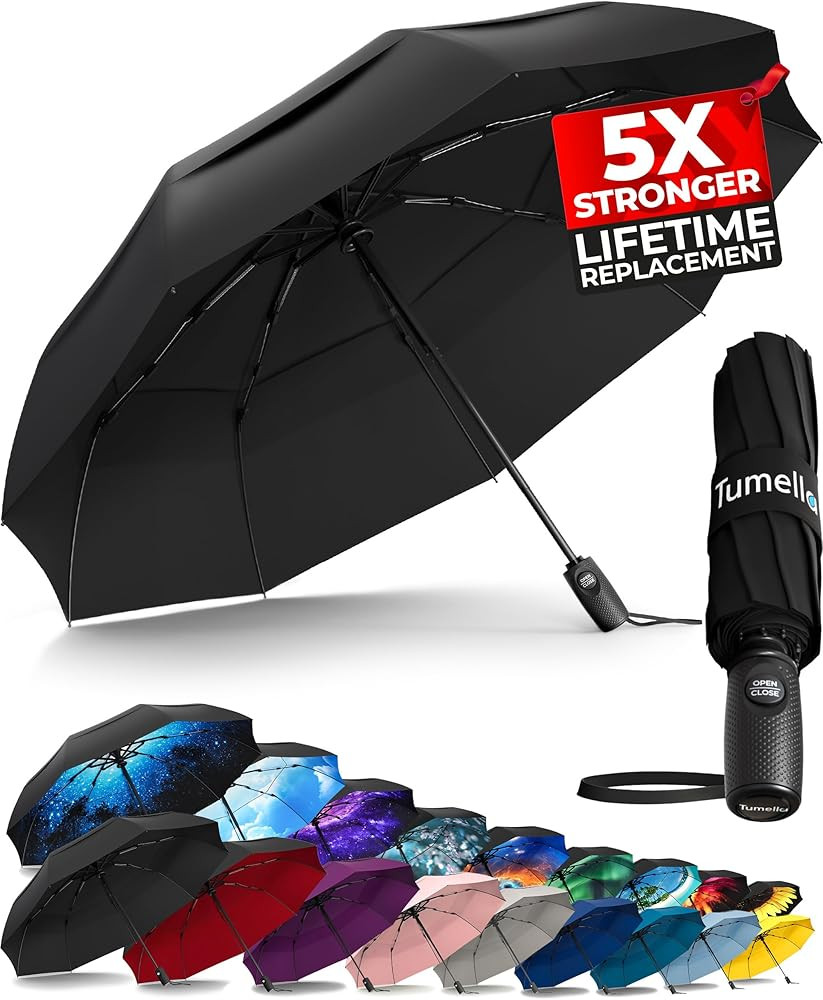 TUMELLA Strongest Windproof Travel Umbrella (Compact, Superior & Beautiful), Small Strong but Lig... | Amazon (US)