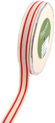 May Arts 5/8-Inch Wide Ribbon, Organic Cotton with Red Stripes | Amazon (US)
