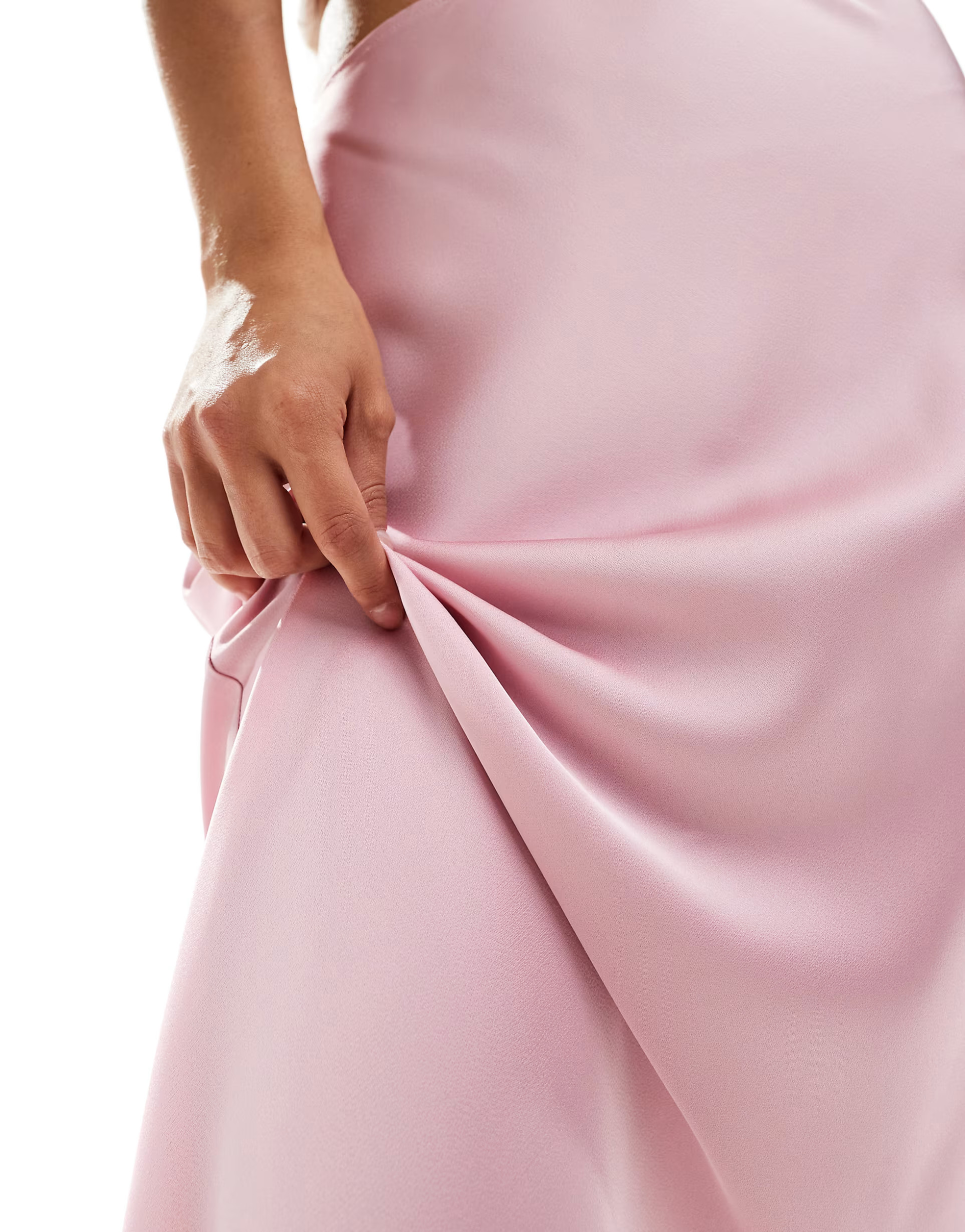 ASOS DESIGN satin bias cut midaxi skirt in rose | ASOS (Global)