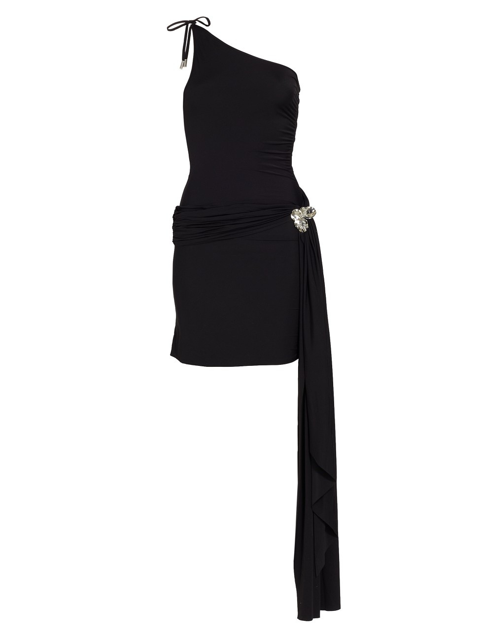 Women's Ruched Flower Mini Dress - Black - Size 4 | Saks Fifth Avenue