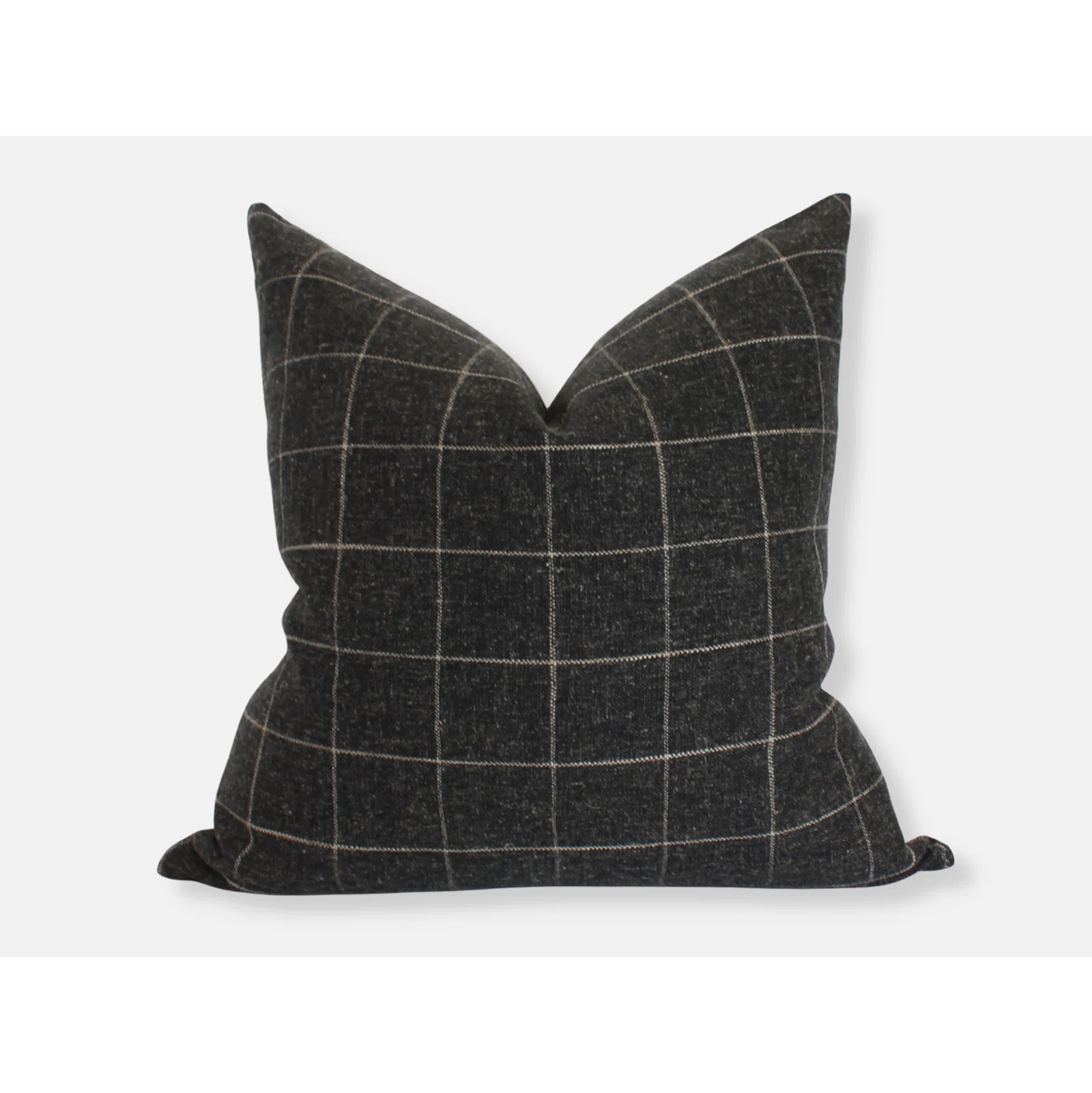 Textileish Black Windowpane Pillow Cover, Charcoal Throw Pillow | Wayfair | Wayfair North America