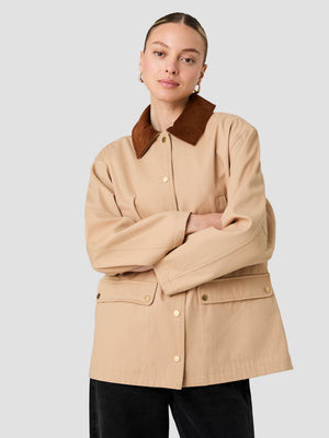 BARN JACKET WITH CORDUROY COLLAR | French Connection (US)