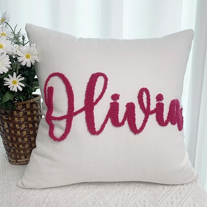 Personalized Pillow with Name Custom Embroidered Names Throw Pillows Customized Monogrammed 14''x... | Amazon (US)