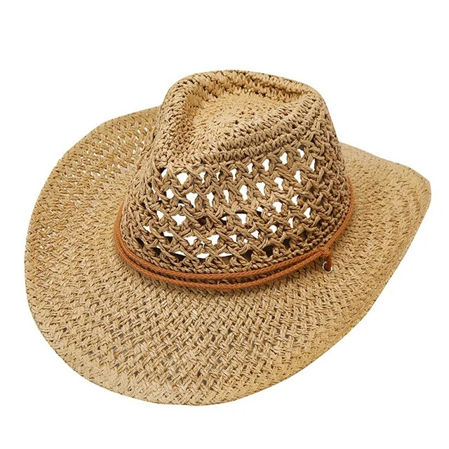 RYKJLWY Womens Cowboy Hat Adult Unisex Summer Fashion Sunscreen Straw Cap Beach Casual Cowboy Hat... | Walmart (US)