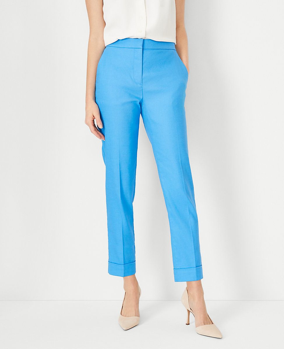 The High Rise Eva Ankle Pant in Linen Blend | Ann Taylor (US)