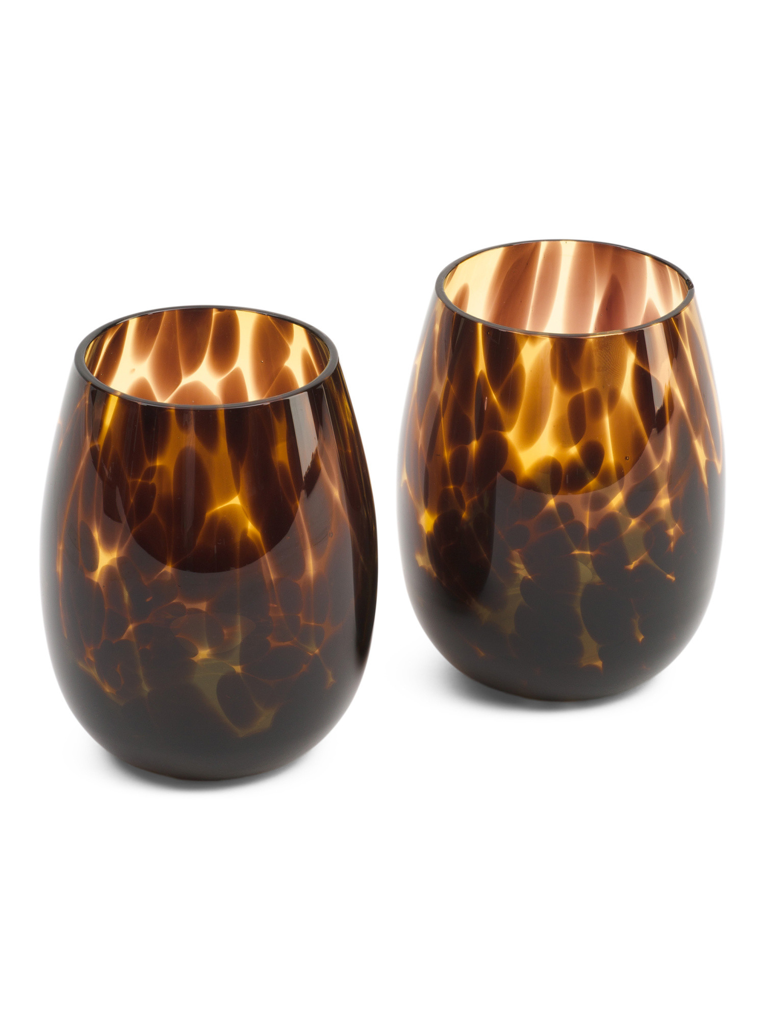 Set Of 2 Tortoise Stemless Wine Glasses | Drinkware | Marshalls | Marshalls