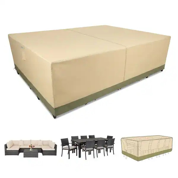 Aoodor Heavy Duty Outdoor Rectangular Furniture Set Cover - Bed Bath & Beyond - 43871050 | Bed Bath & Beyond