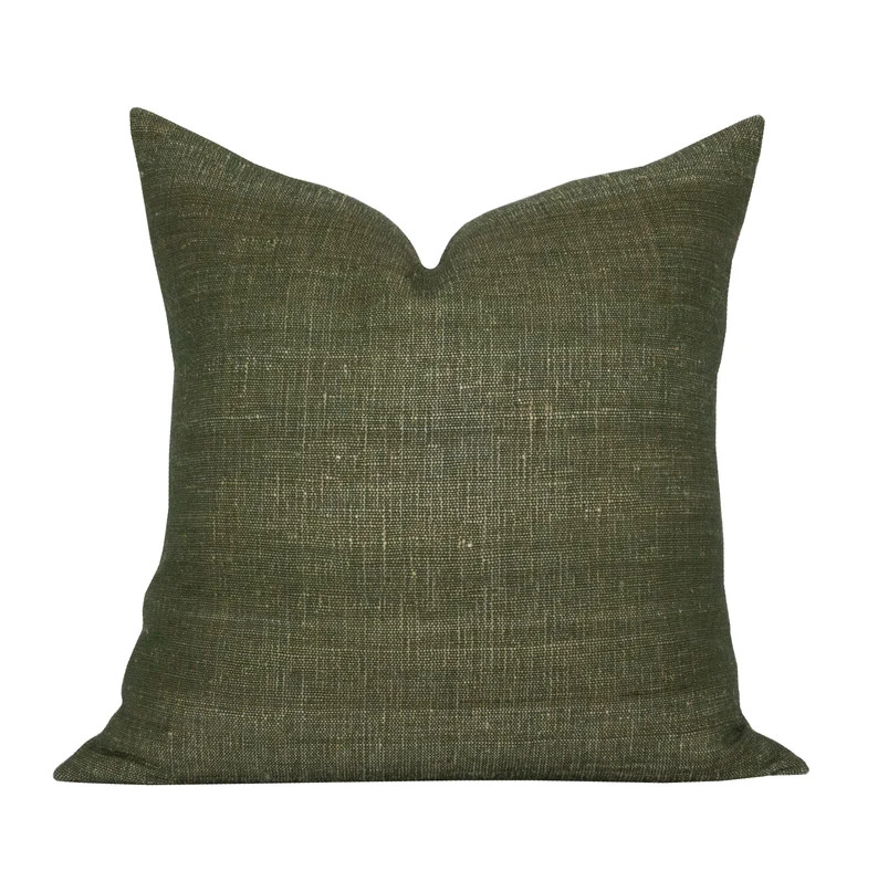 READY TO SHIP, Pillow Cover, Rustic Solids Olive, Woven Solid, Spark Modern Pillow - Etsy | Etsy (US)