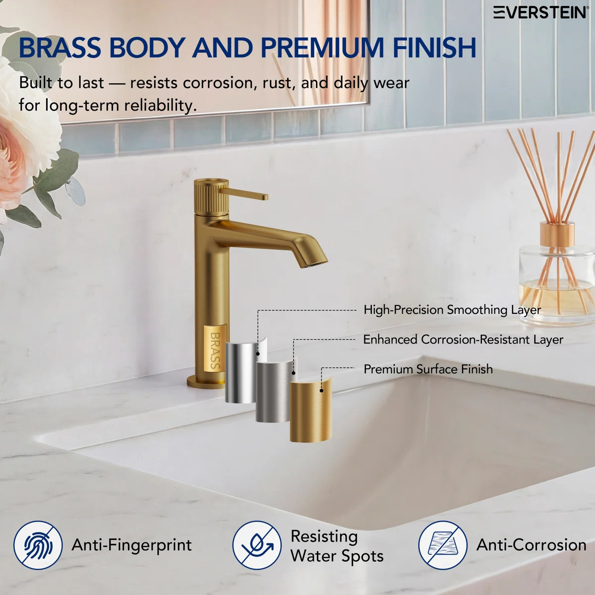 Single-Hole Single-Handle Bathroom Sink Faucet with Drain Assembly SFS-1313B-GD | Wayfair North America