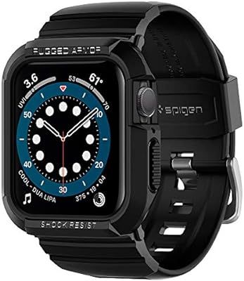 Spigen Rugged Armor Pro Designed for Apple Watch Band with Case for 44mm Series 6/SE/5/4 - Black | Amazon (US)