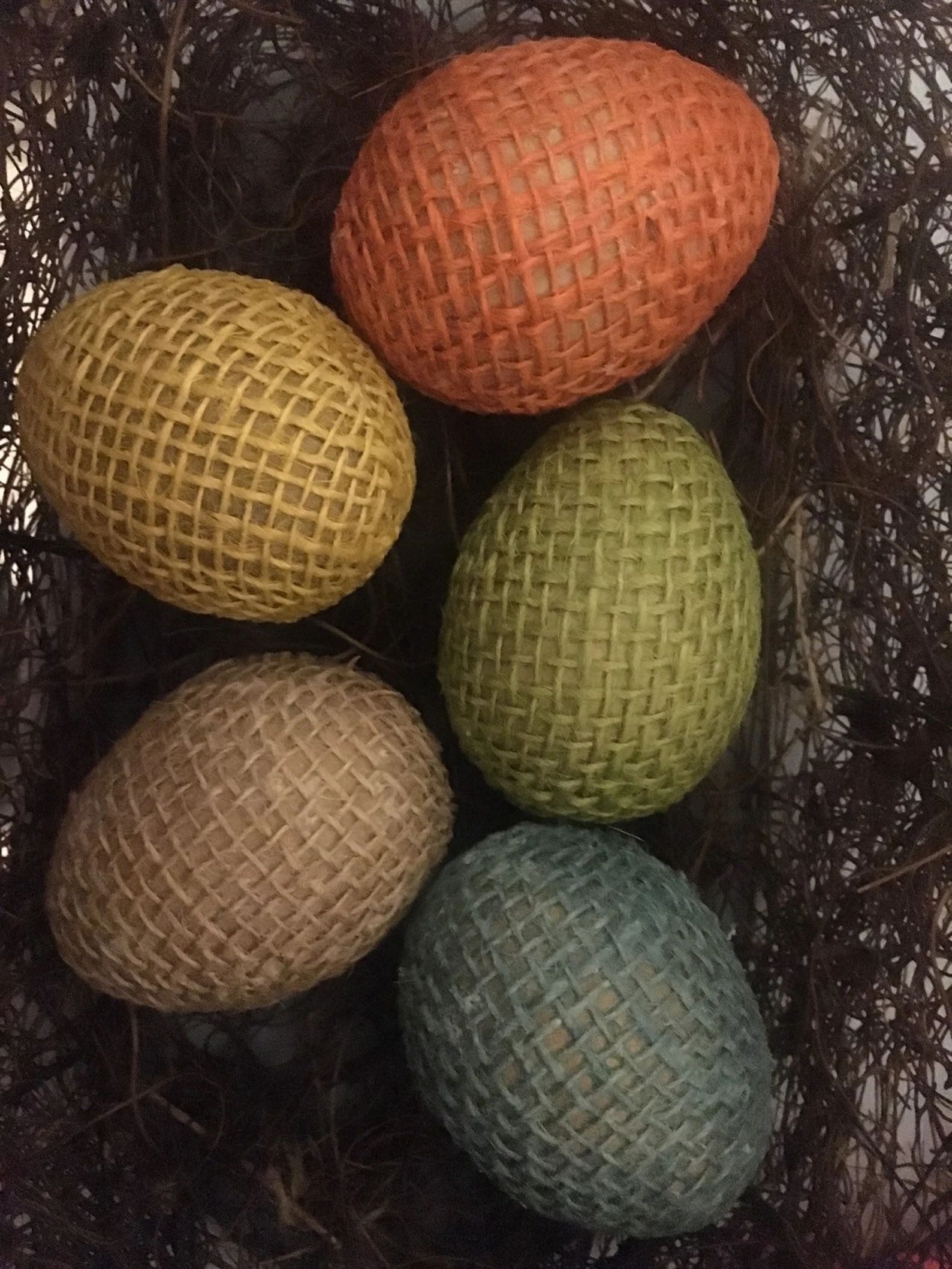 Primitive Easter Spring Handmade Burlap Eggs Bowl Fillers Set | Etsy | Etsy (US)