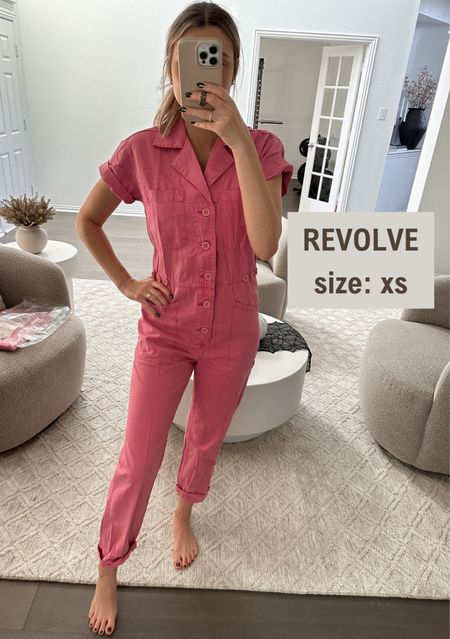 Revolve jumpsuit: size xs (bought my usual size s to compare and it was a lot looser fitting) if between sizes, size down!

(Jumpsuit, romper, pink outfit, brunch outfit, pants, fall outfit, bachelorette outfit, baby shower outfit, gender reveal outfit, revolve fit, revolve outfit, pink jumpsuit, workwear, baby bump, fall transitional)

Worked with my first trimester bump here! I would stick to original size if farther along in pregnancy 

#LTKwedding #LTKstyletip #LTKbump