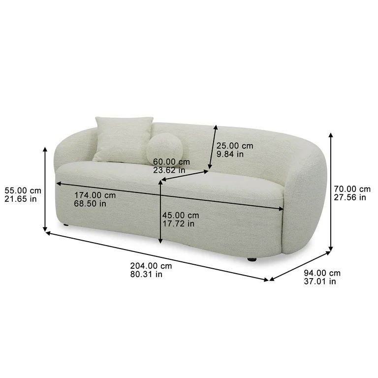 Better Homes & Gardens Juliet Curved Sofa, Ivory | Walmart (US)