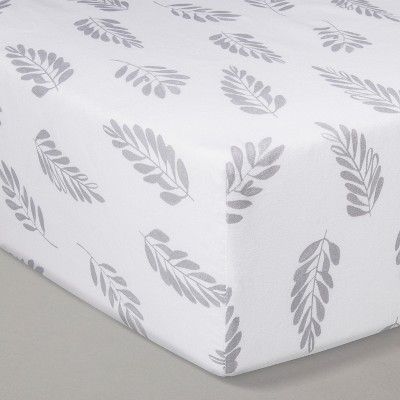 Crib Fitted Sheet - Cloud Island™ White/Gray | Target