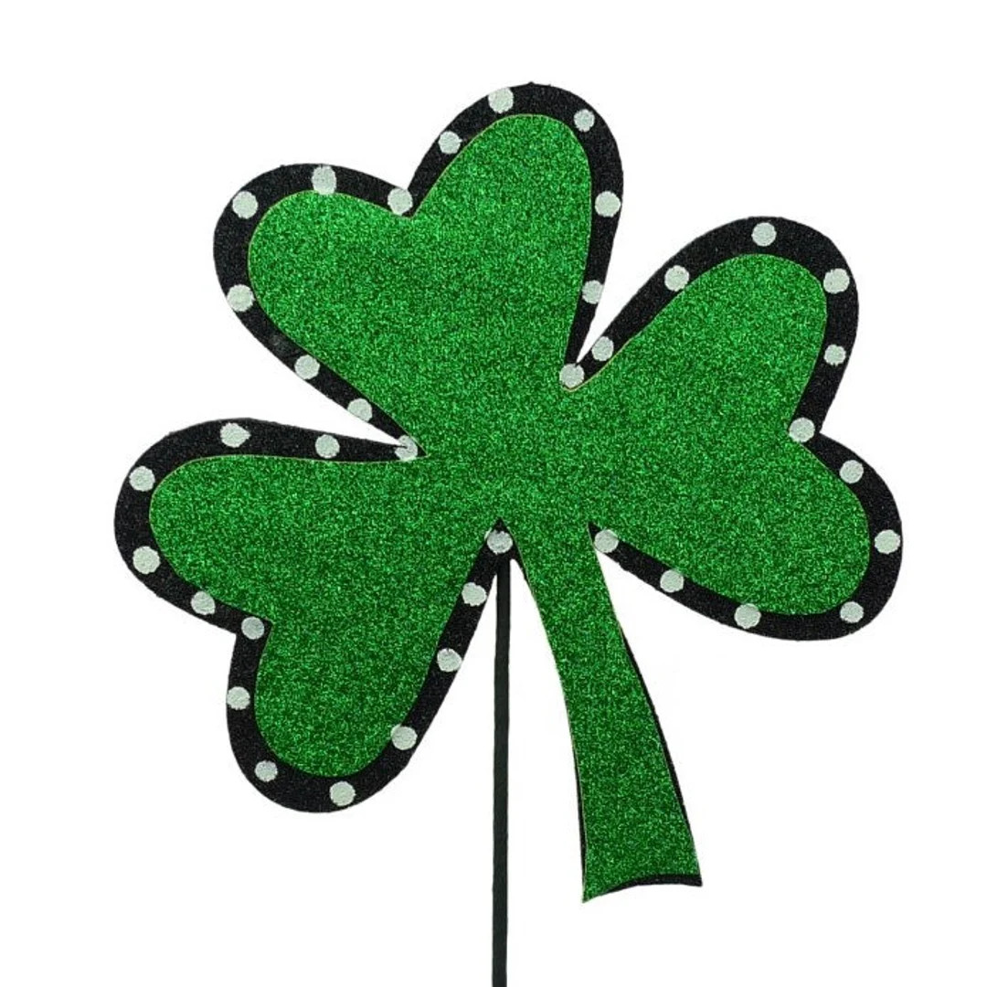 St. Patrick's Day Spray, Shamrock with Polka Dot Border Spray, Irish Clover Spray, St. Patrick's ... | Etsy (US)