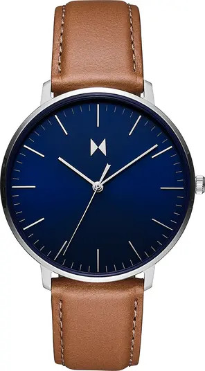 MVMT WATCHES Legacy Slim Leather Strap Watch, 42mm | Nordstrom | Nordstrom