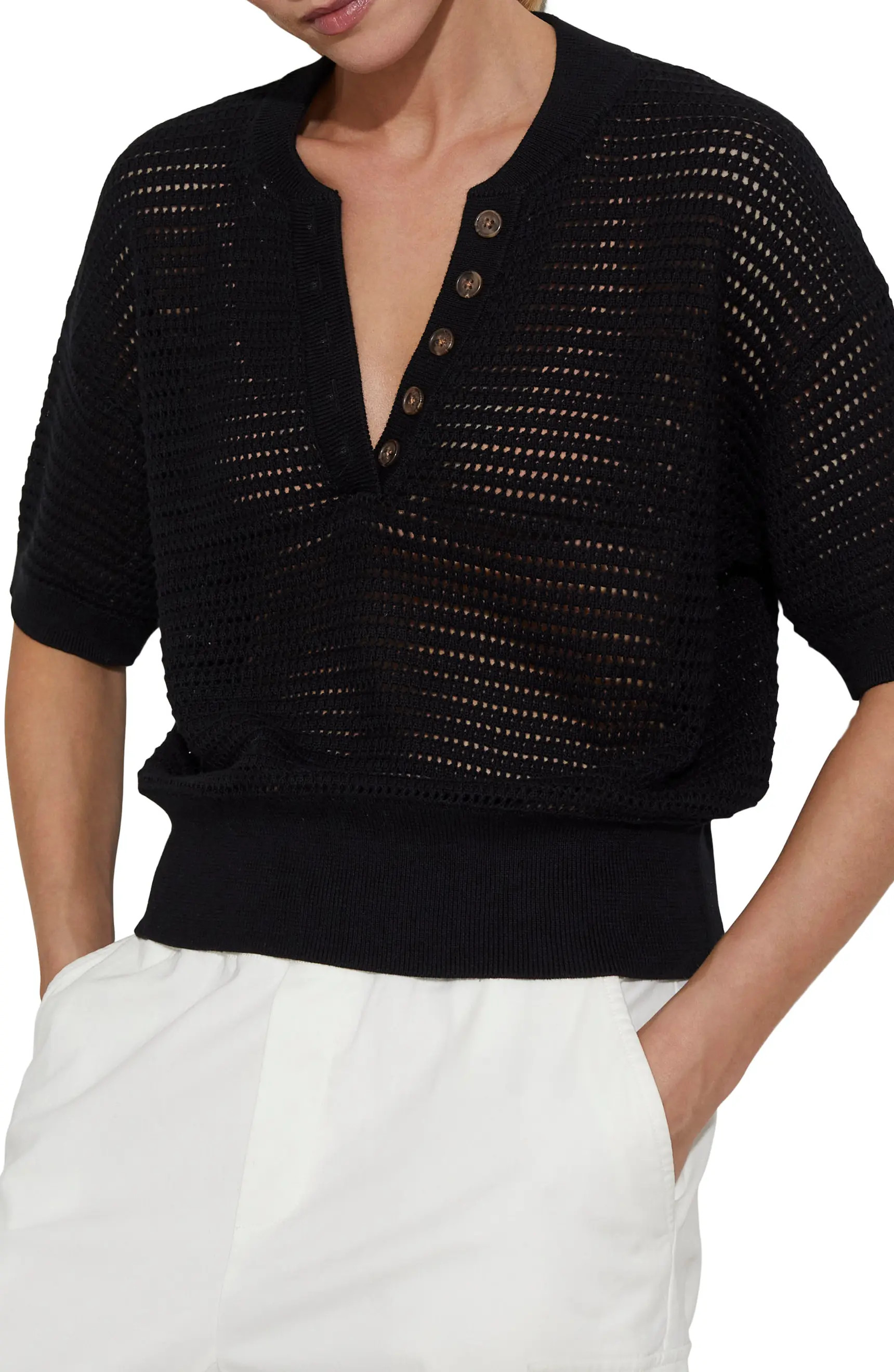 Callie Sheer Knit Cotton Top | Nordstrom