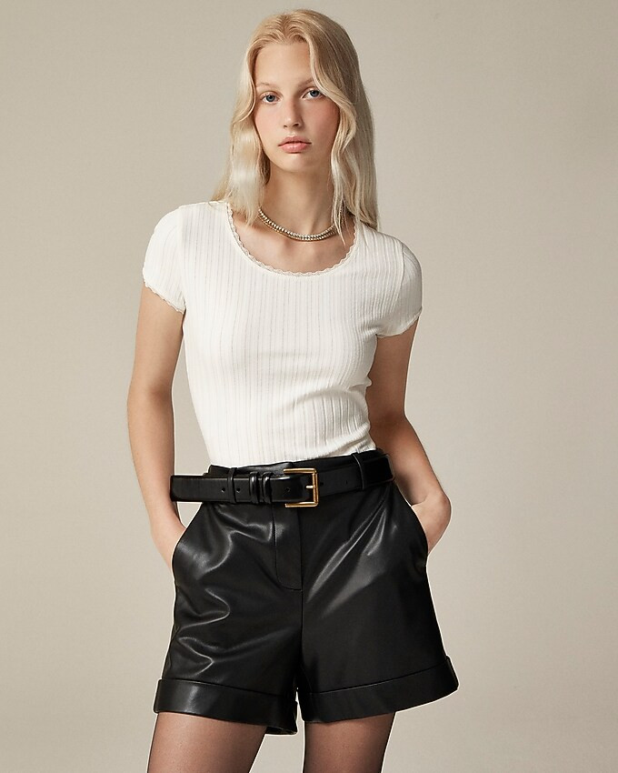 Pointelle short-sleeve T-shirt | J. Crew US