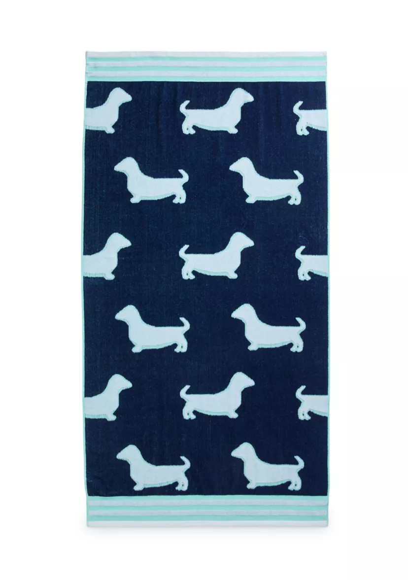 Dachshund Navy Jacquard Oversized Beach Towel | Belk