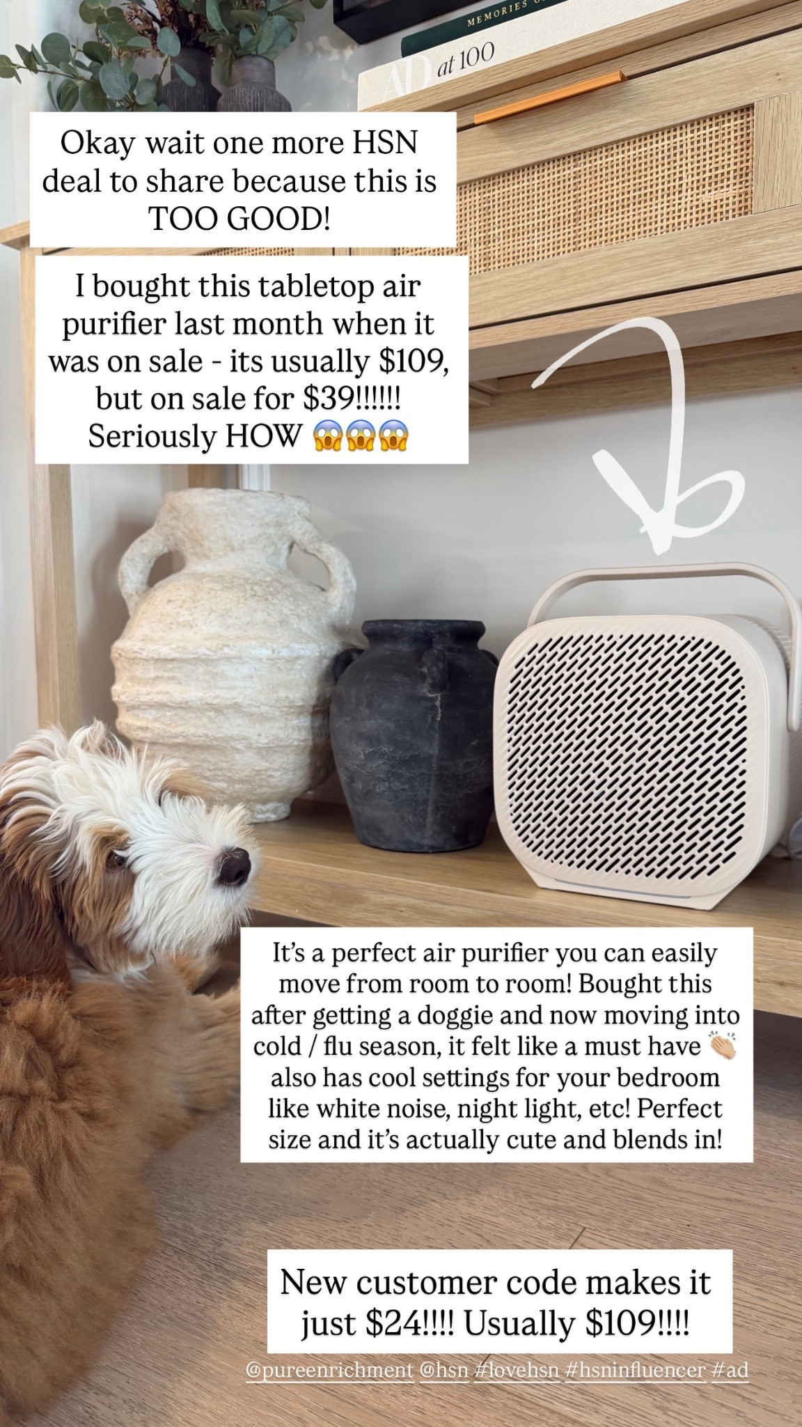 Tabletop air purifier is the HSN deal - MAJOR SALE! Usually $109, on sale for $39! Save an extra $15 with new customer code WELCOME2025 !! @pureenrichment @hsn #lovehsn #hsninfluencer #ad 

#LTKGiftGuide #LTKHoliday #LTKCyberWeek