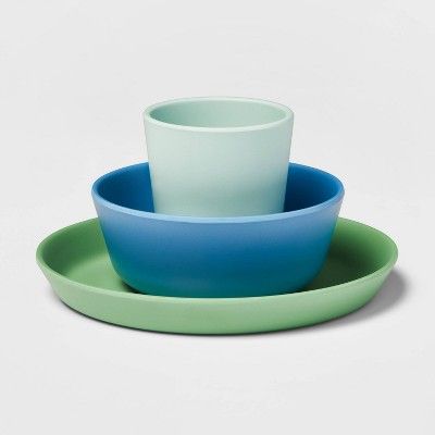 3pc Bamboo Melamine Kids Dinnerware Set - Pillowfort™ | Target