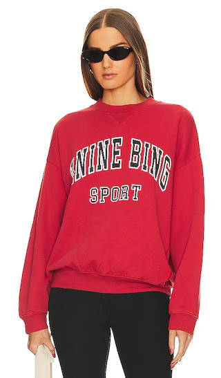 ANINE BING Jaci Sweatshirt in Red. - size XS | Revolve Clothing (Global)