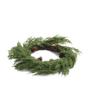24in Real Touch Faux Pine And Pinecone Wreath | Plants & Planters | Marshalls | Marshalls