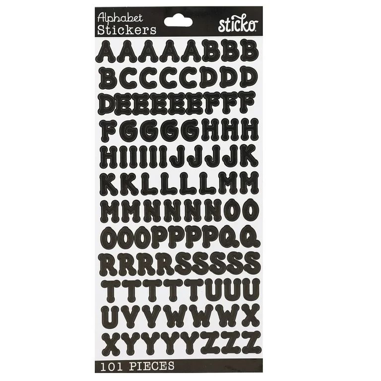 Wilton Solid Small Black Dot Letters Vinyl Stickers, 101 Piece | Walmart (US)