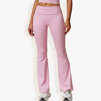 Anna-Kaci Women's Flared High Waist Yoga Pants for Activewear and Everyday Comfort- Small, Pink | Target