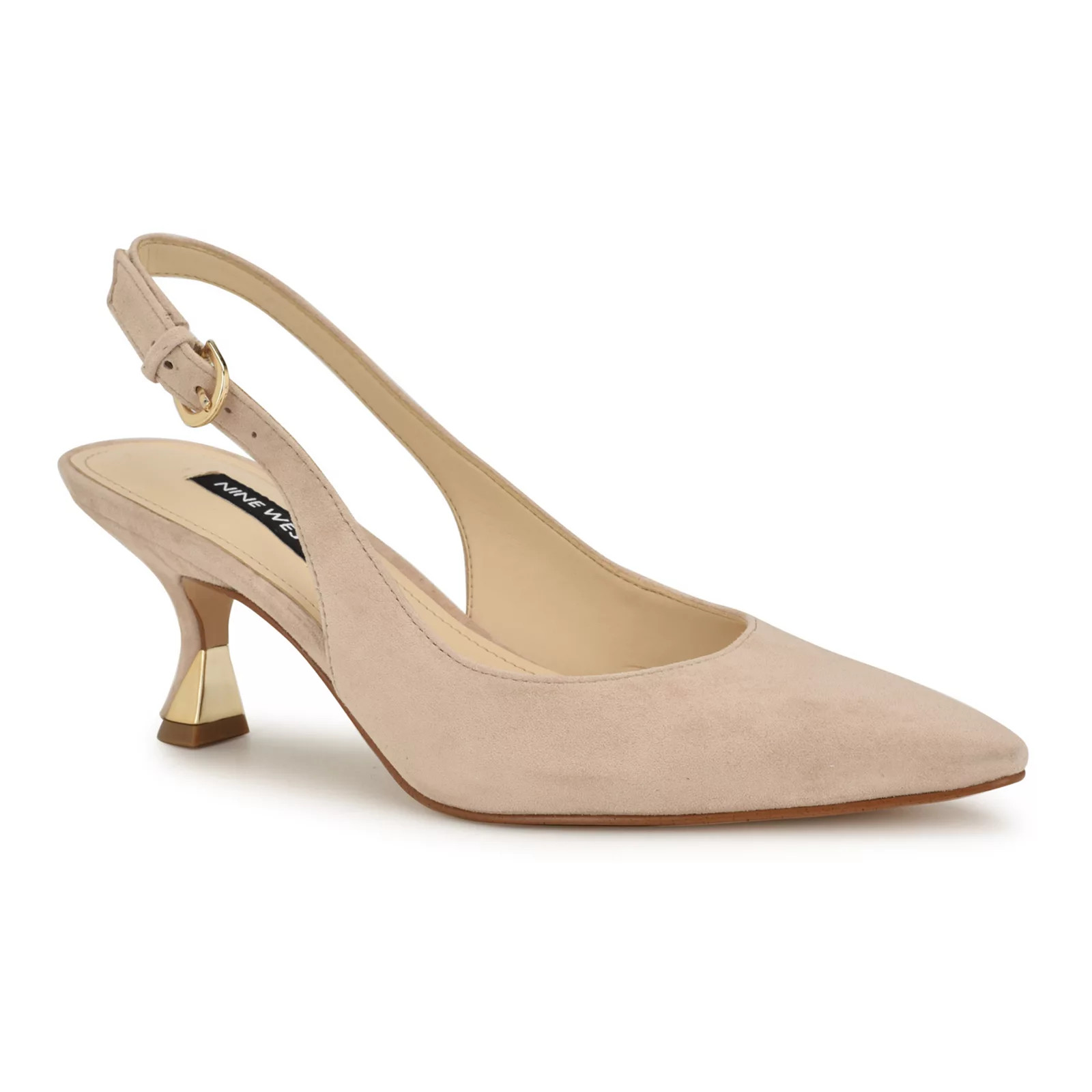 Nine West Jannit Women's Pointy Toe Slingback Dress Pumps, Size: 9.5, Light Natural Suede | Kohl's