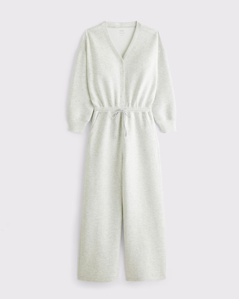YPB neoKNIT Long-Sleeve Henley Jumpsuit | Abercrombie & Fitch (US)
