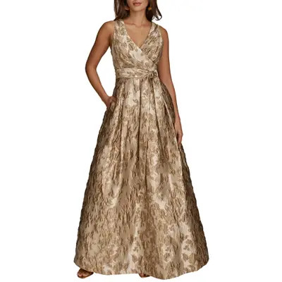 Donna Karan New York Metallic Jacquard Ballgown in Copper at Nordstrom, Size 12 | Nordstrom