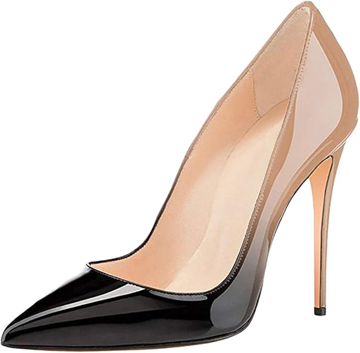 COLETER Women's 4 Inch Pumps Pointy Toe Wedding Dress Shoes Slip on Stiletto Pumps | Amazon (US)