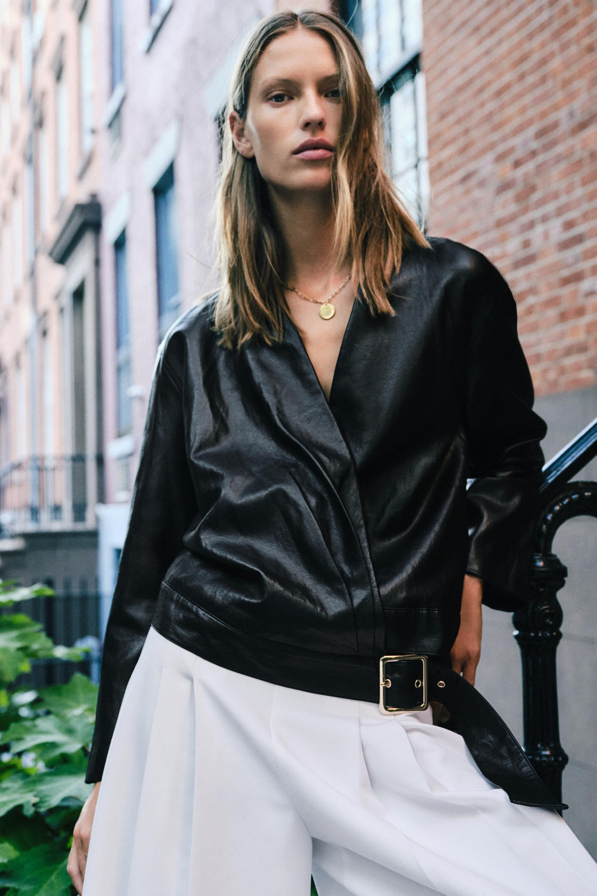 Zara - Überkreuzte Jacke In Lederoptik - Schwarz - M - Damen | Zara DE