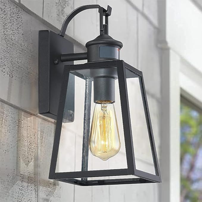 MOTINI Outdoor Wall Lantern with Motion Sensor 1-Light Dusk to Dawn Exterior Wall Sconce Light Fi... | Amazon (US)