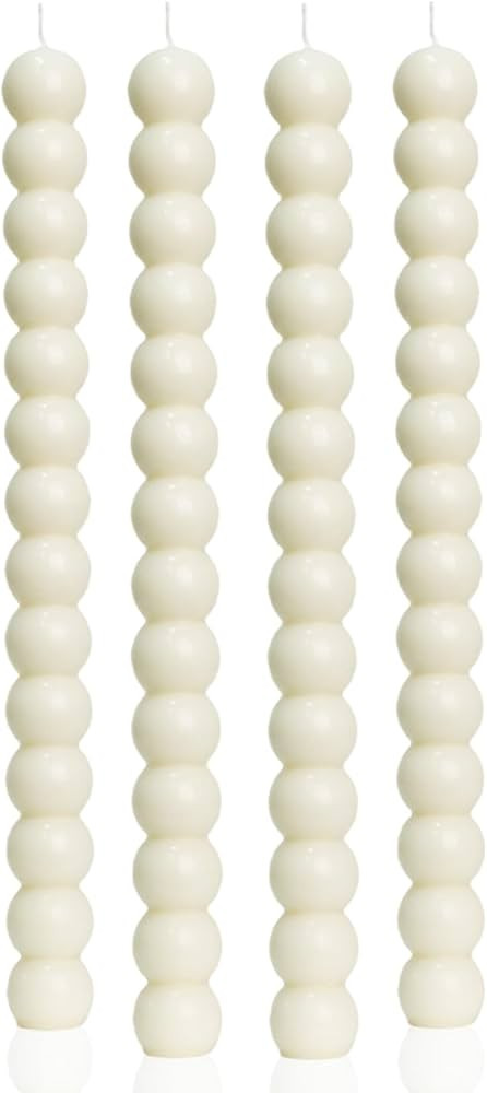 MAITREYA Ivory Tall Taper Candle Stick Candles Spiral Taper Candles-Set of 4 for Decoration Weddi... | Amazon (US)