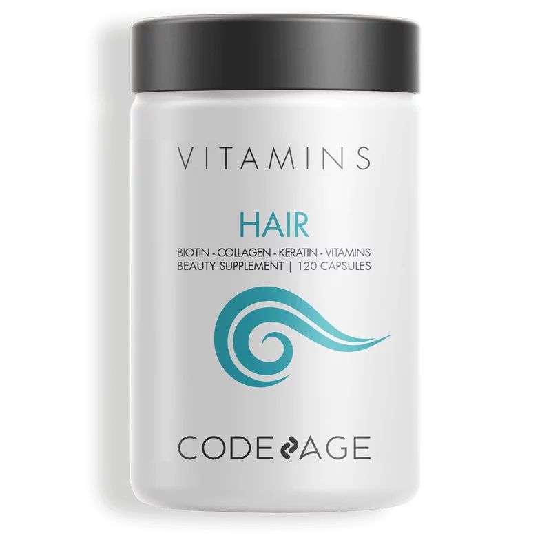 Codeage Hair Vitamins, Biotin 10mg, Keratin, Collagen Capsules, Zinc, Probiotics, Omega-3, Enzyme... | Walmart (US)