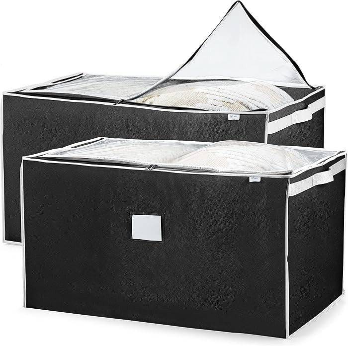ZOBER Jumbo Storage Bag Organizer (2 Pack) Large Capacity Storage Box with Reinforced Strap Handl... | Amazon (US)