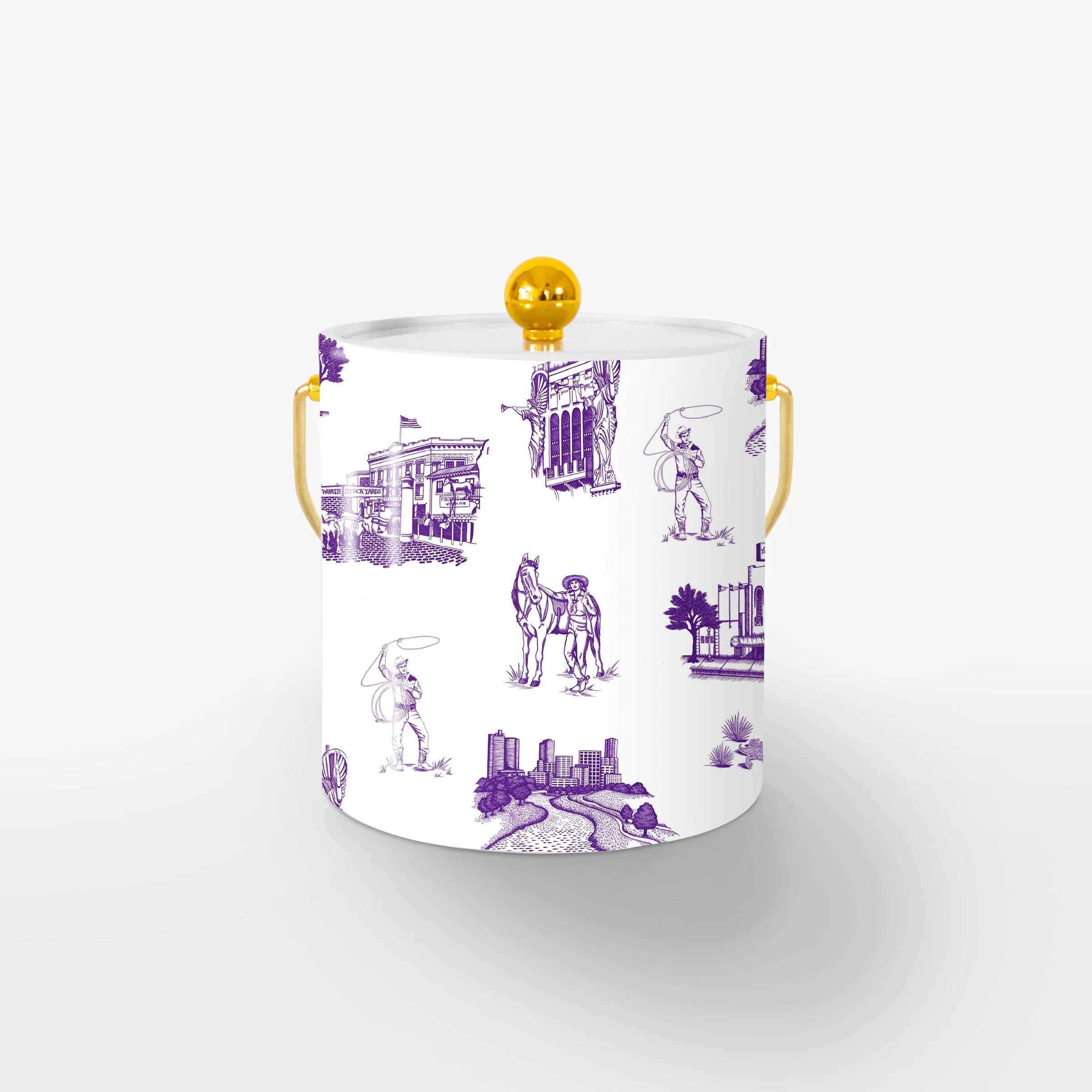 Fort Worth Toile Ice Bucket | Colorful Prints, Wallpaper, Pajamas, Home Decor, & More | Katie Kime Inc