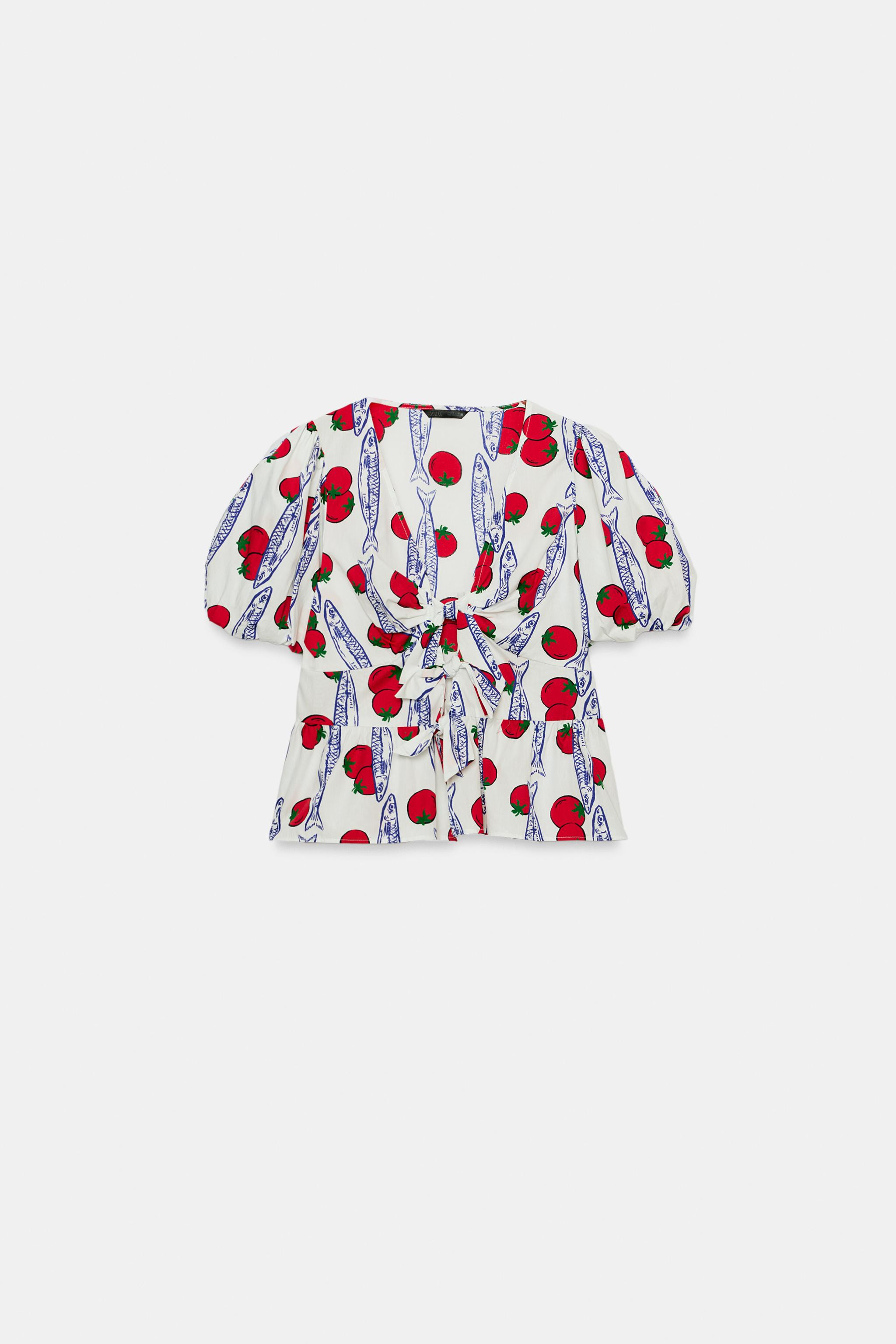 PRINTED SHIRT WITH BOWS | Zara US