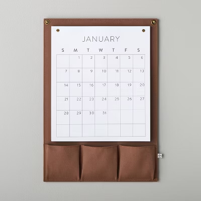 Canvas Pouch 2023-2024 Wall Calendar Brown/White - Hearth & Hand™ with Magnolia | Target