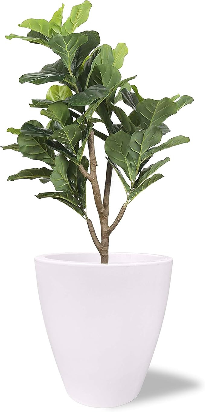 Elly Décor 17 inch Large Round Modern Garden Planter Pot with Drainage, Lightweight & Extremely ... | Amazon (US)