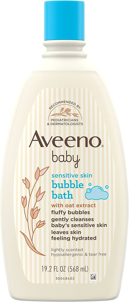 AVEENO BABY Sensitive Skin Bubble Bath with Oat Extract, Gently Cleanses and Leaves Skin Feeling ... | Amazon (US)