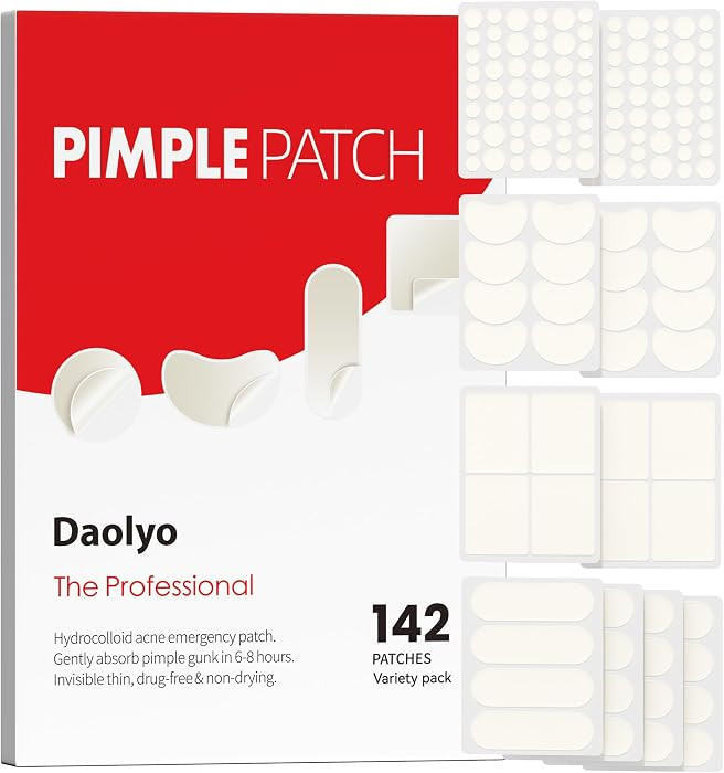 Daolyo Large Acne Pimple Patches for Face, 6 Sizes 142 Counts Big Hydrocolloid Bandages for Body,... | Amazon (US)