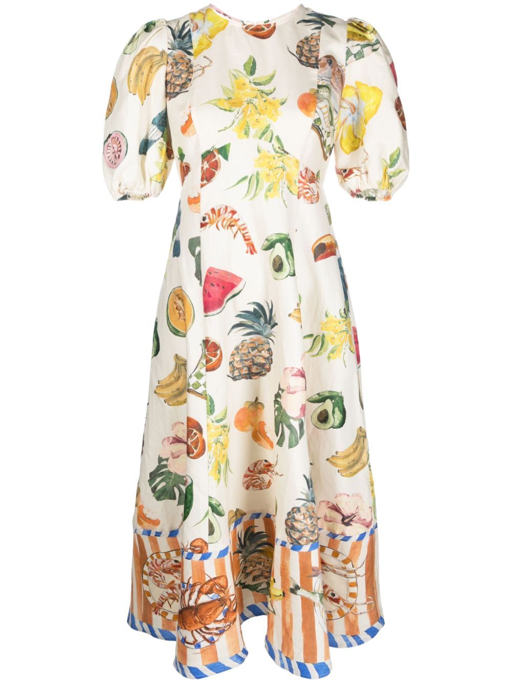 ALEMAIS fruit-print puff-sleeve Dress - Farfetch | Farfetch Global