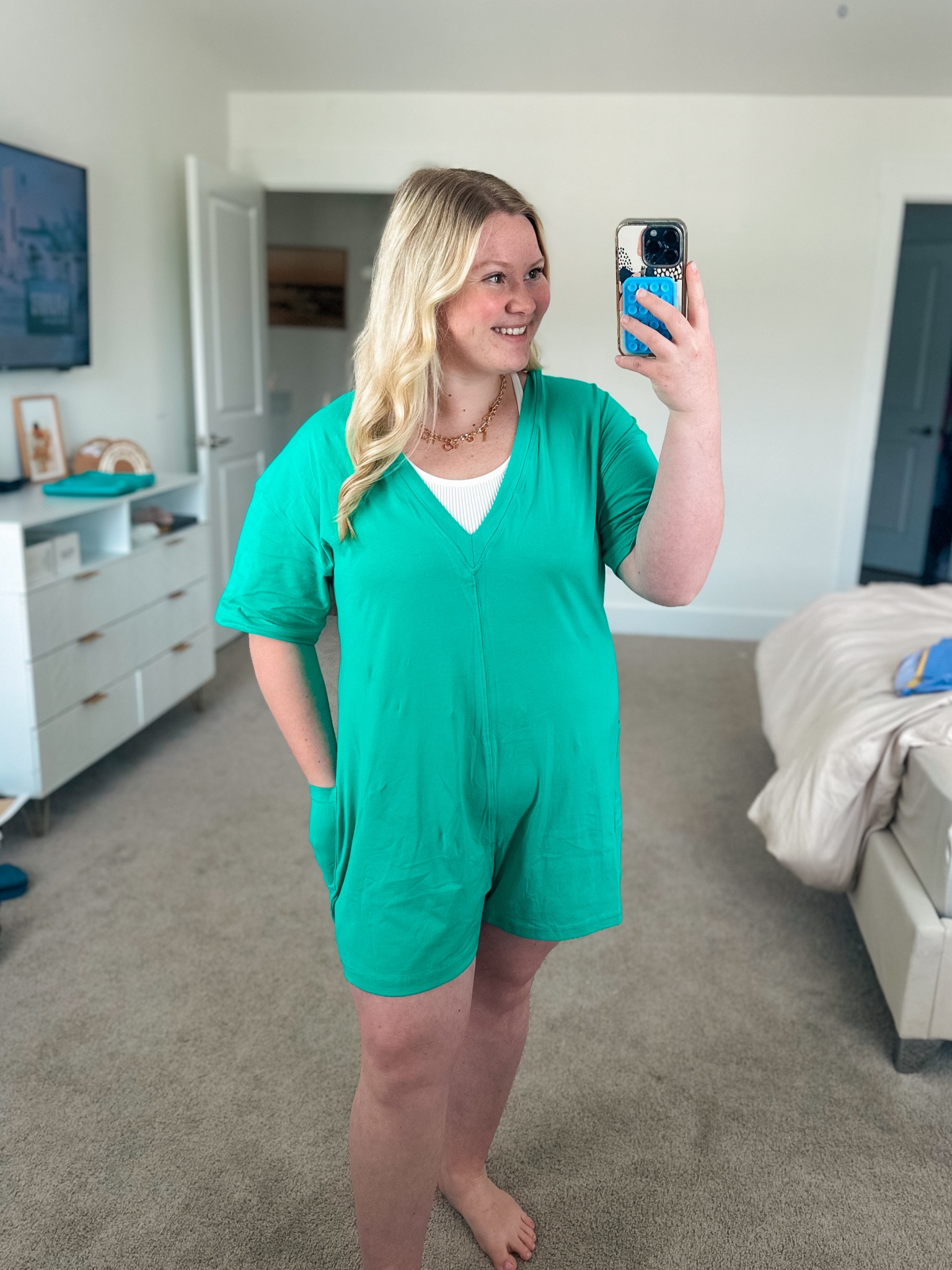 Green T-Shirt romper perfect for the summer / maternity approved 💚

#LTKbump #LTKmidsize #LTKfindsunder50