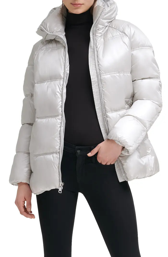 Box Quilted Puffer Jacket with Removable Hood | Nordstrom